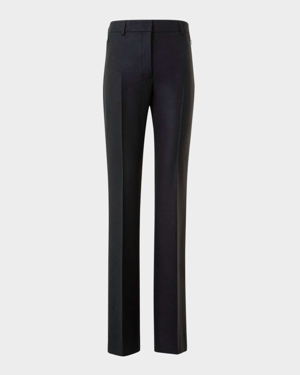 Marilyn Wool Stretch Flannel Bootcut-Leg Ankle Pants